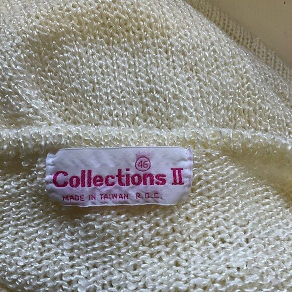 Vintage 80s Collections II Women’s Large 46 Cream Knit 100% Acrylic Sweater - Picture 9 of 12